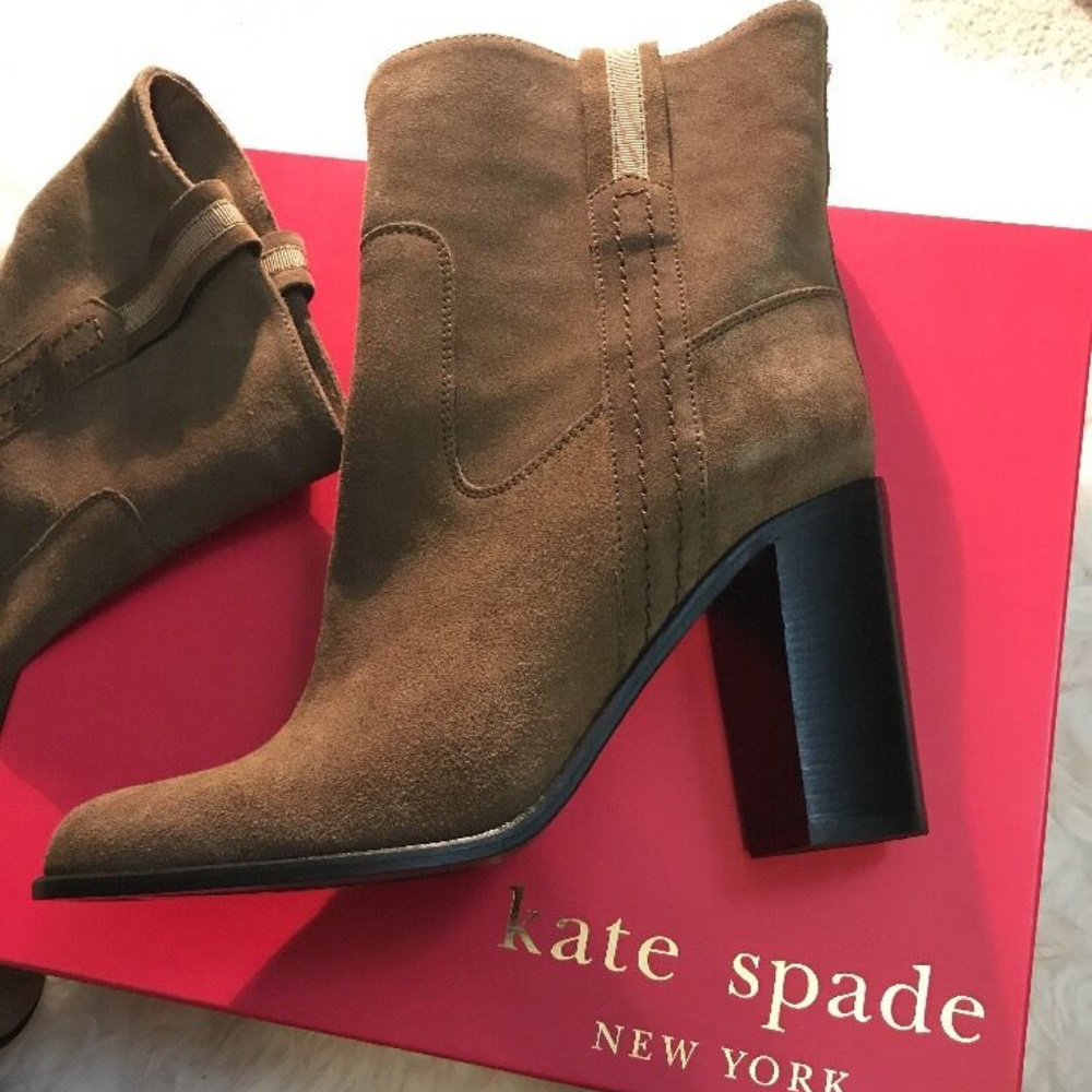 Kate Spade Baise Tobacco Suede Boots